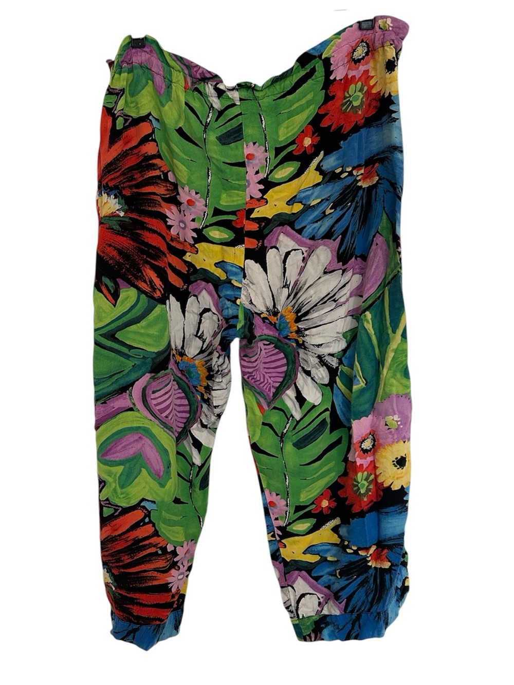 Vintage Jams World 90s Floral Rayon Crop Pants Floribunda Pattern Medium